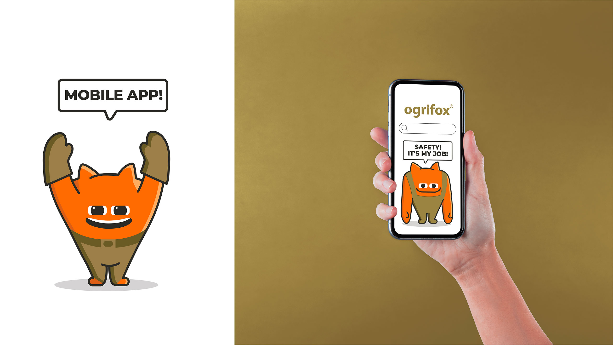 Ogrifox 安全防護服手套帽子工具工作服服飾“狐貍巨人”品牌卡通吉祥物設(shè)計及物料應(yīng)用-手機界面 Ogrifox 安全防護服手套帽子工具工作服服飾“狐貍巨人”品牌卡通吉祥物設(shè)計及物料應(yīng)用-手機界面