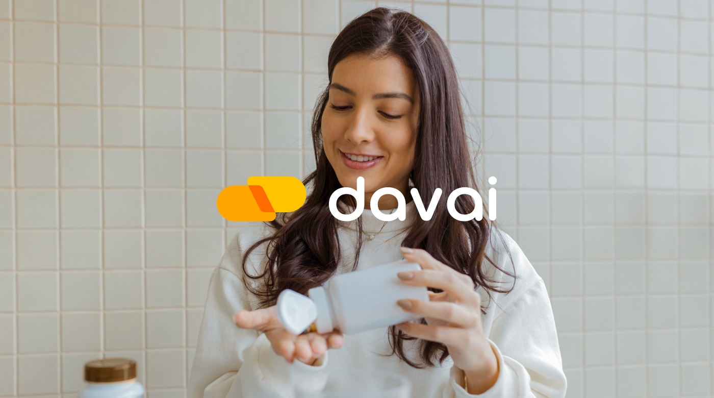 B2B制藥Davai平臺(tái)logo設(shè)計(jì)vi設(shè)計(jì)，橙色醫(yī)藥膠囊風(fēng)格