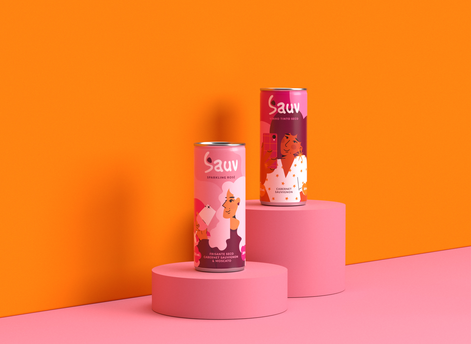 Sauv罐裝葡萄酒標簽包裝設計和時尚人物插圖,開發(fā)年輕人更廣泛日常使用場景 Sauv罐裝葡萄酒標簽包裝設計和時尚人物插圖,開發(fā)年輕人更廣泛日常使用場景