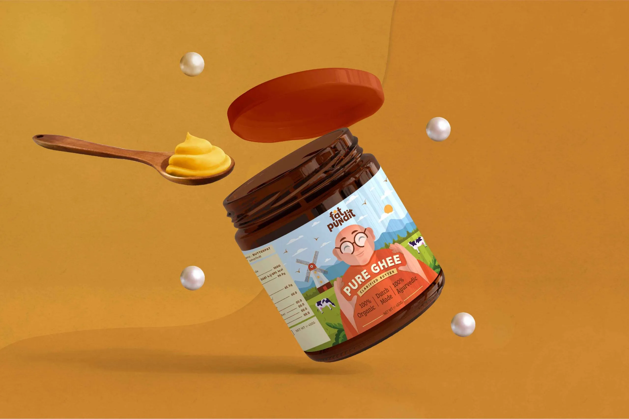 Fat Pundit瓶裝酥油黃油調(diào)味品包裝設計“胖專家人物插畫” Fat Pundit瓶裝酥油黃油調(diào)味品包裝設計“胖專家人物插畫”