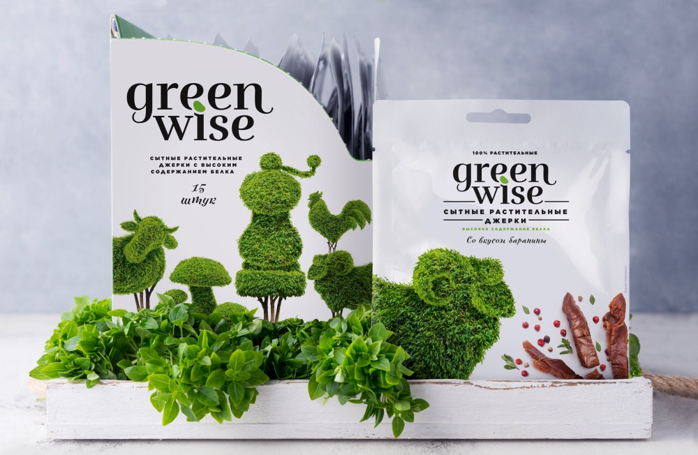 Greenwise 高植物蛋白素食肉食品包裝設計,植物建模動物圖案 Greenwise 高植物蛋白素食肉食品包裝設計,植物建模動物圖案