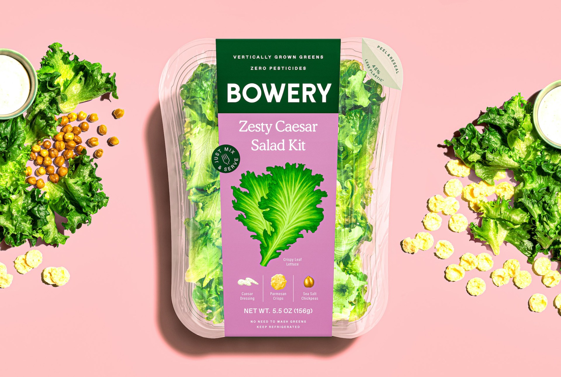 Bowery 垂直農業(yè)農場品牌蔬菜沙拉農產品包裝設計,彩繪蔬菜圖案 Bowery 垂直農業(yè)農場品牌蔬菜沙拉農產品包裝設計,彩繪蔬菜圖案