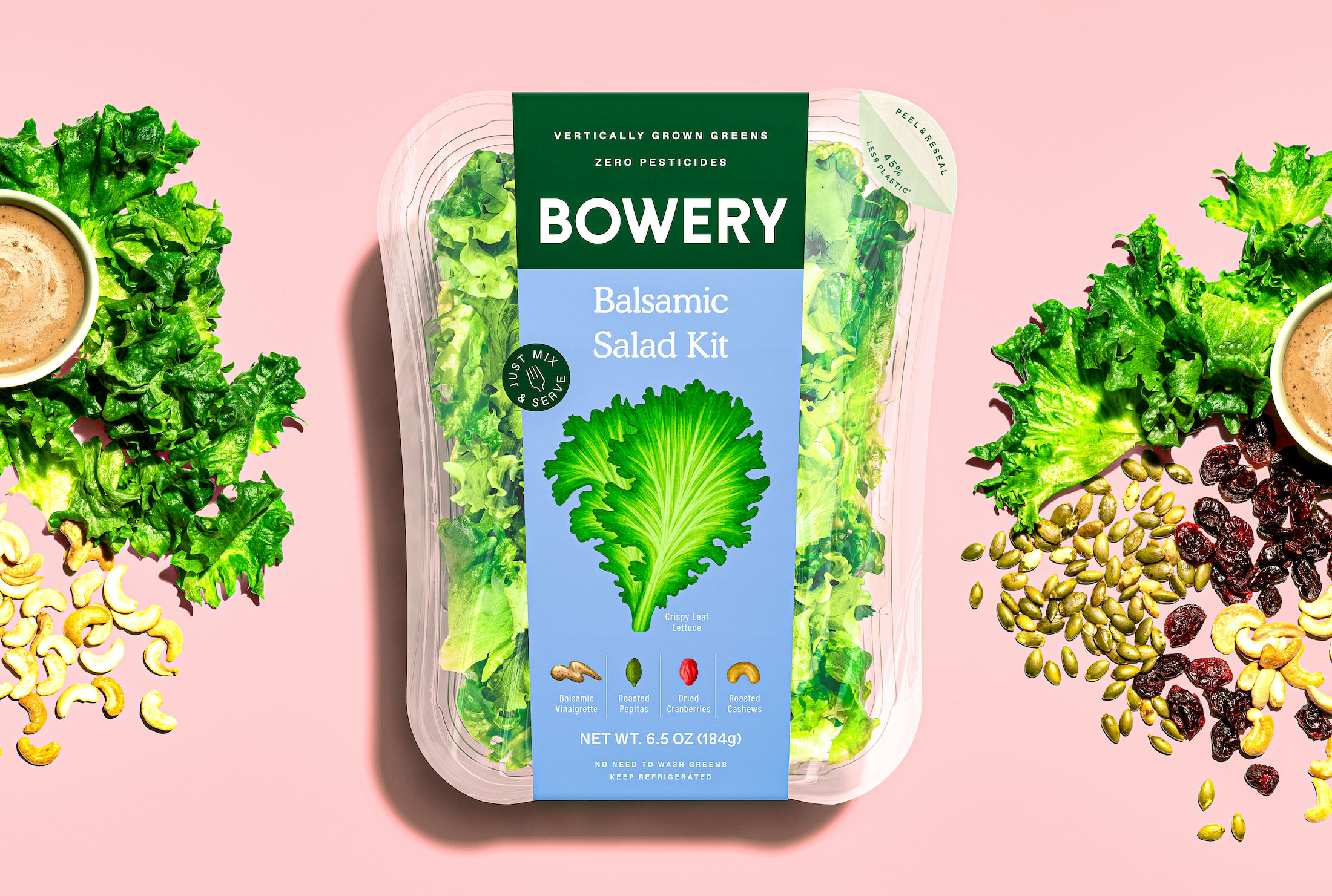 Bowery 垂直農業(yè)農場品牌蔬菜沙拉農產品包裝設計,彩繪蔬菜圖案 Bowery 垂直農業(yè)農場品牌蔬菜沙拉農產品包裝設計,彩繪蔬菜圖案