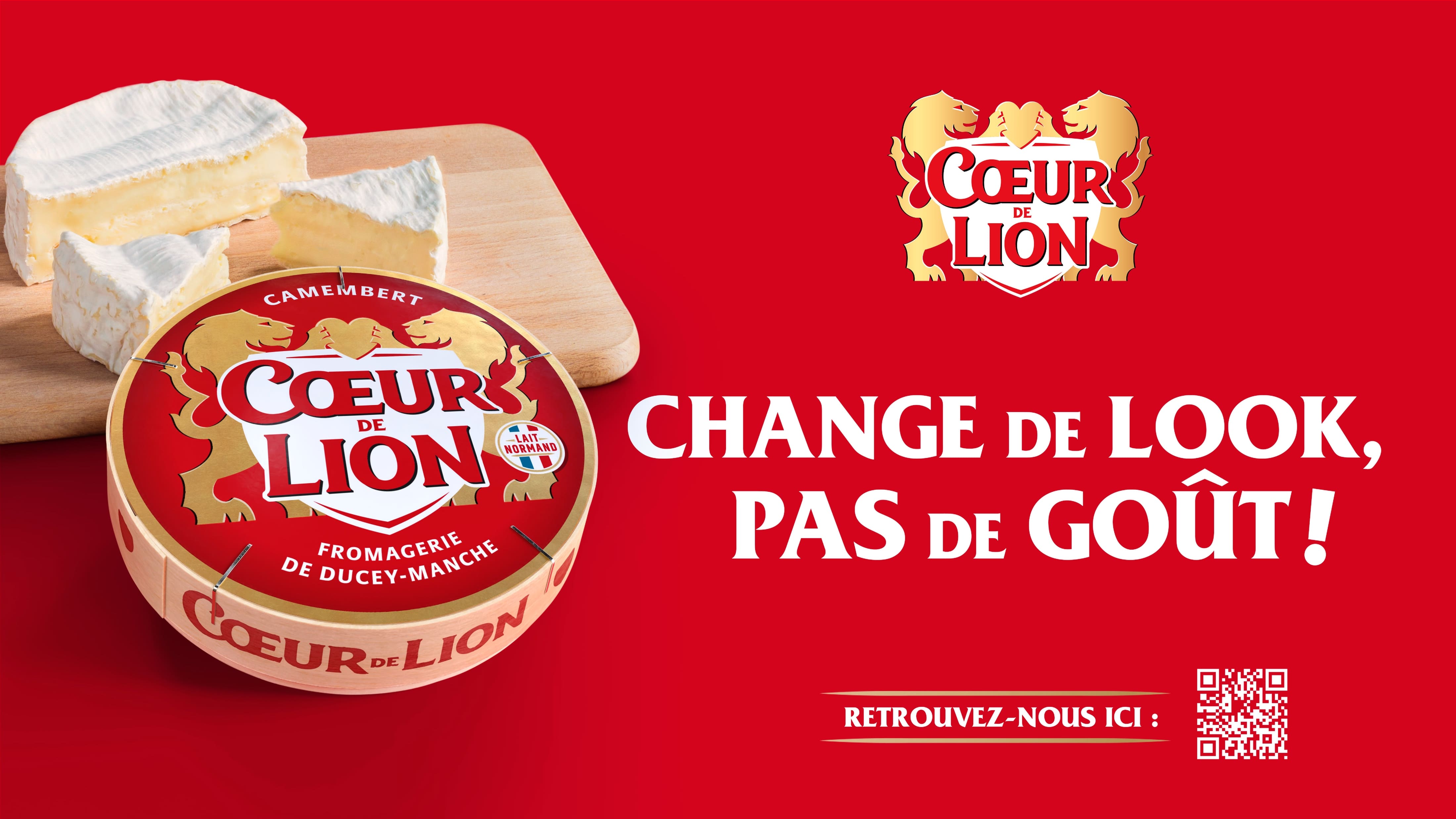 C?ur de Lion法國奶酪獅子徽標logo設計與紅色金色外包裝設計 C?ur de Lion法國奶酪獅子徽標logo設計與紅色金色外包裝設計