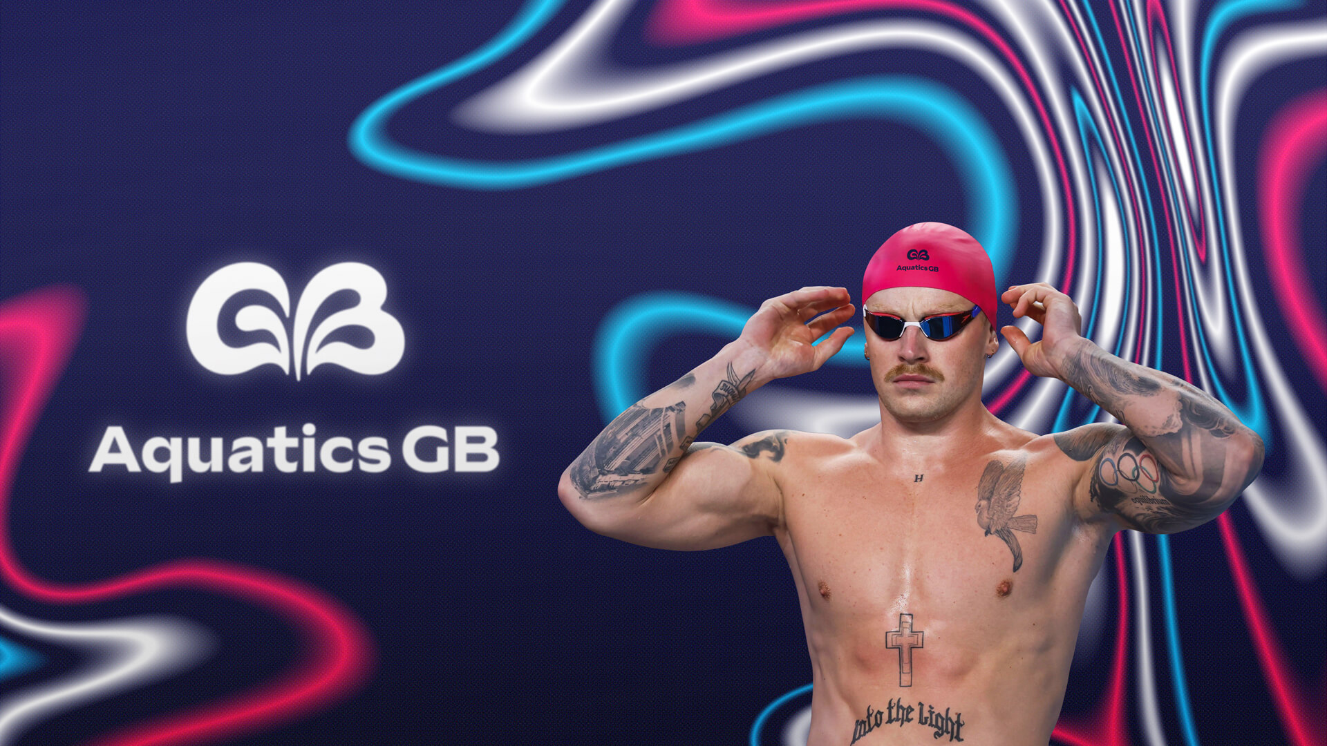 Aquatics GB英國水上運動協(xié)會品牌起名與品牌形象vi設(shè)計，水花GB字母logo設(shè)計