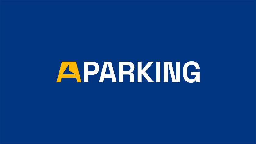 Aparking 停車位預(yù)定應(yīng)用程序app品牌形象設(shè)計vi設(shè)計。藍(lán)黃科技風(fēng)
