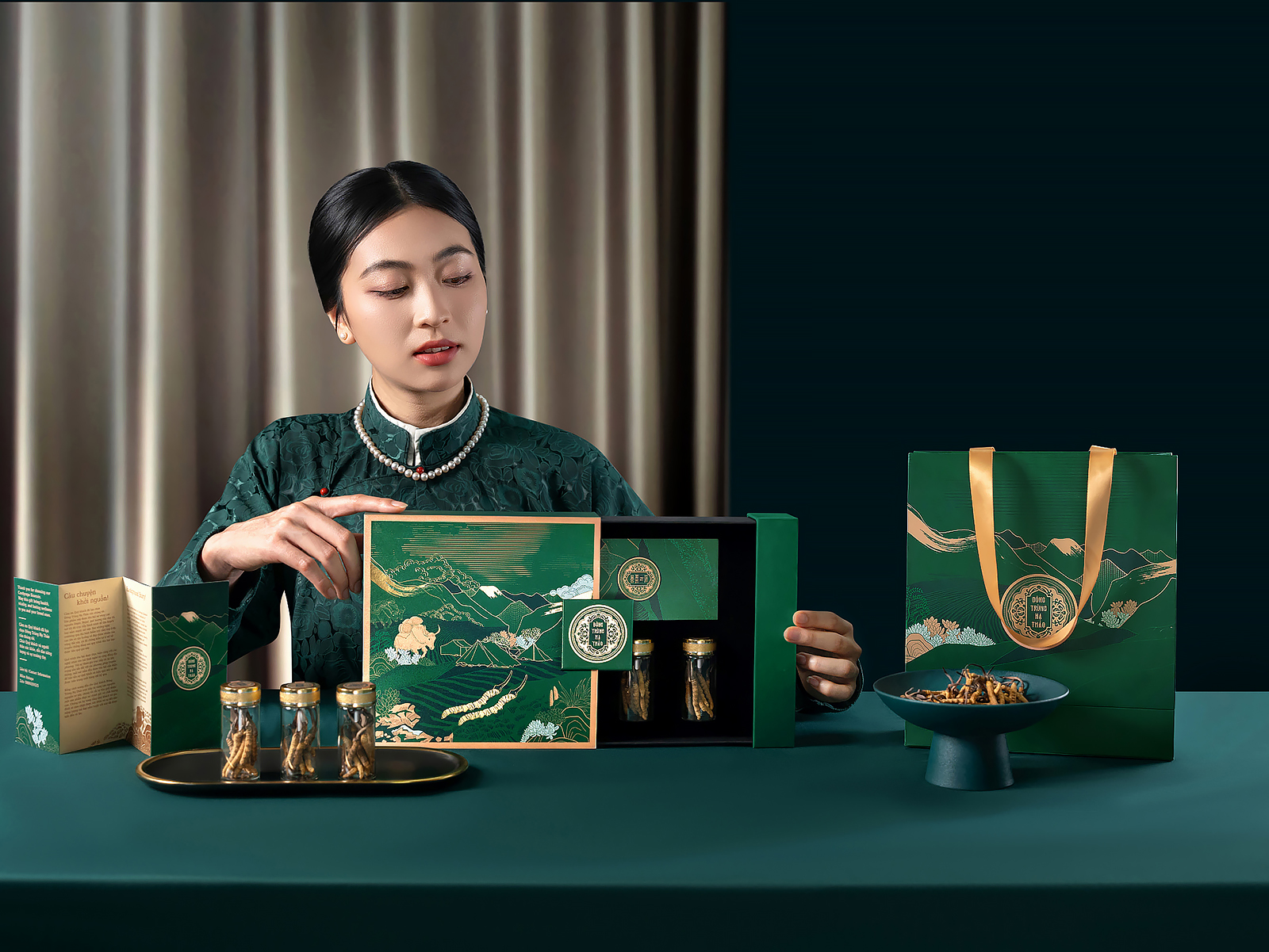 喜馬拉雅山冬蟲夏草套裝禮品禮盒包裝設(shè)計“自然山脈風(fēng)景”插畫 喜馬拉雅山冬蟲夏草套裝禮品禮盒包裝設(shè)計“自然山脈風(fēng)景”插畫