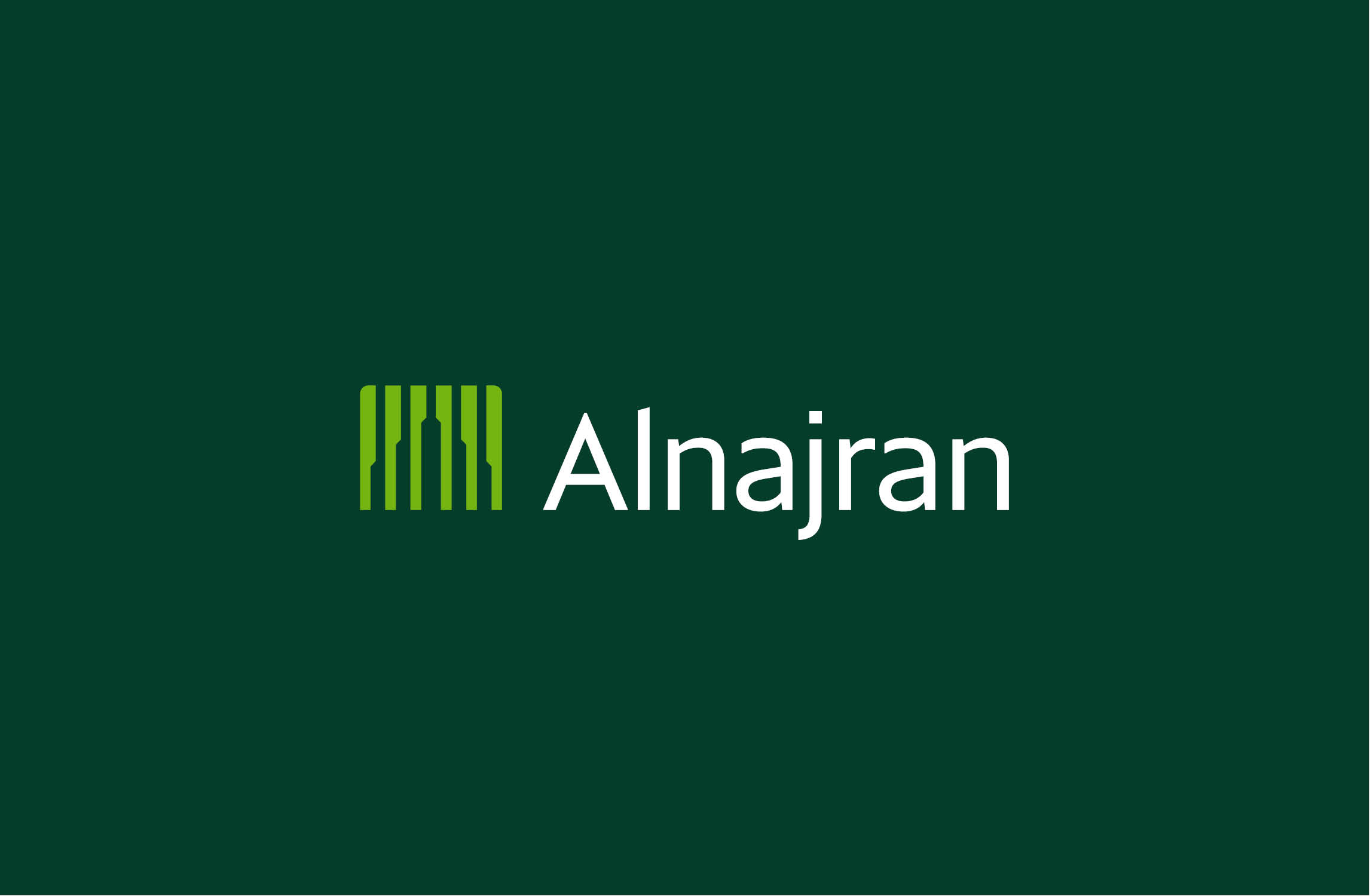 Alnajran綠色住宅社區(qū)打造品牌logo設(shè)計。綠色負空間設(shè)計