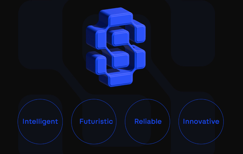 Snaptek 人工智能尖端科技品牌S字母logo設(shè)計vi設(shè)計，藍(lán)色科技風(fēng)