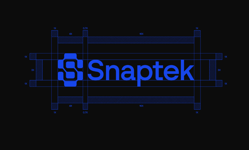 Snaptek 人工智能尖端科技品牌S字母logo設(shè)計vi設(shè)計，藍(lán)色科技風(fēng)