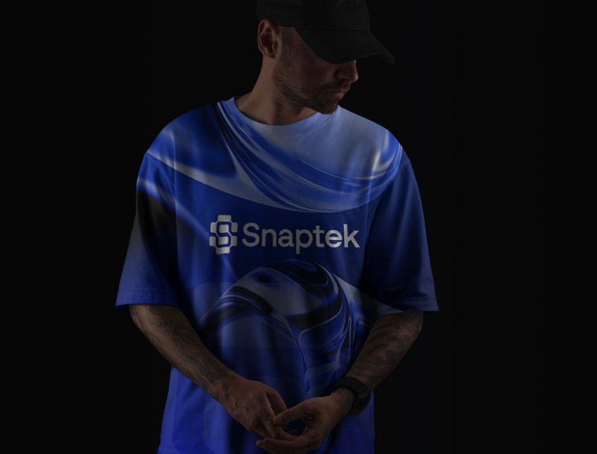 Snaptek 人工智能尖端科技品牌S字母logo設(shè)計vi設(shè)計，藍(lán)色科技風(fēng)