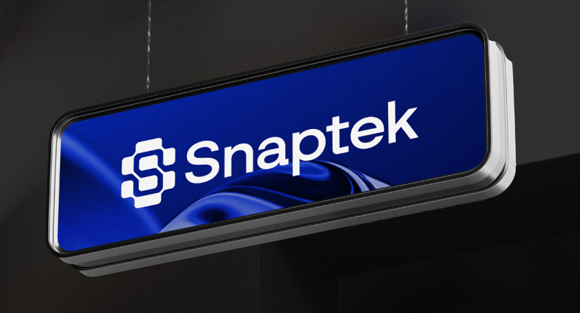 Snaptek 人工智能尖端科技品牌S字母logo設(shè)計vi設(shè)計，藍(lán)色科技風(fēng)
