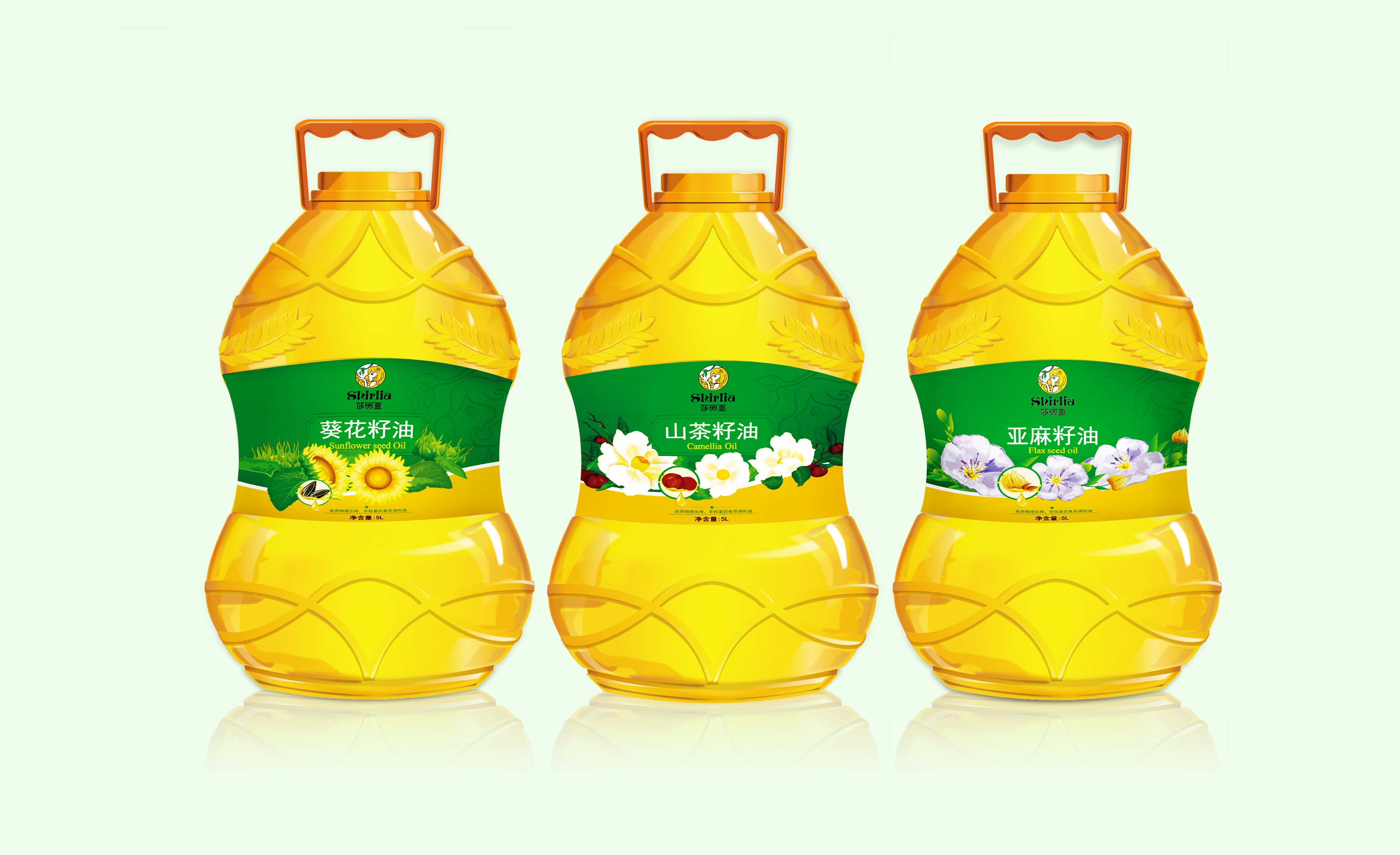 Shirlia 莎麗亞食用油包裝設(shè)計(jì)瓶形設(shè)計(jì)山茶油亞麻籽油葡萄籽油禮盒包裝設(shè)計(jì)
