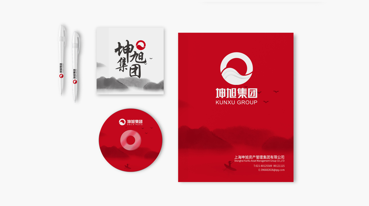 坤旭集團(tuán)企業(yè)文化MI策劃建設(shè)與公司llogo設(shè)計vi設(shè)計，濃濃中國風(fēng)