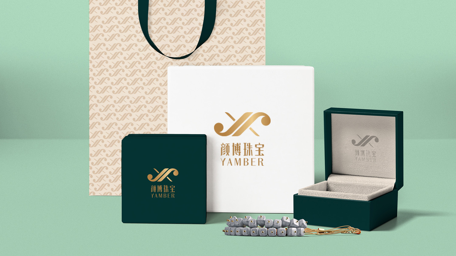 YAMBER顏博珠寶品牌設(shè)計logo設(shè)計