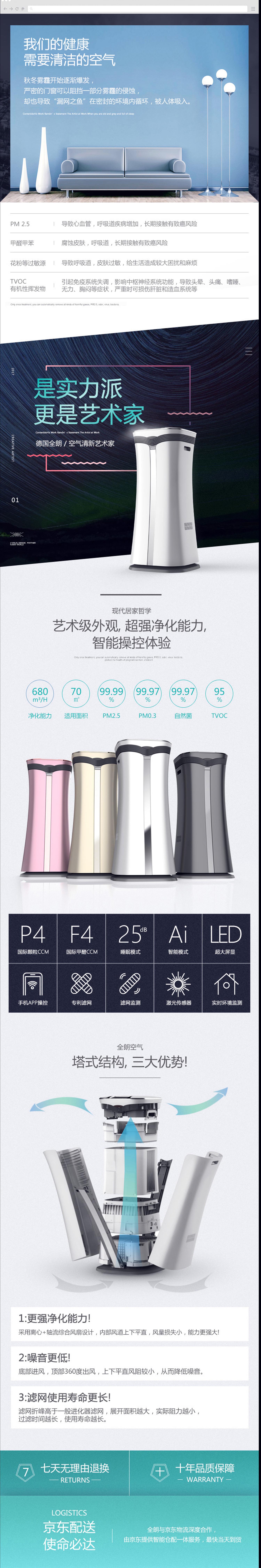 全朗凈化器電商網(wǎng)頁設(shè)計