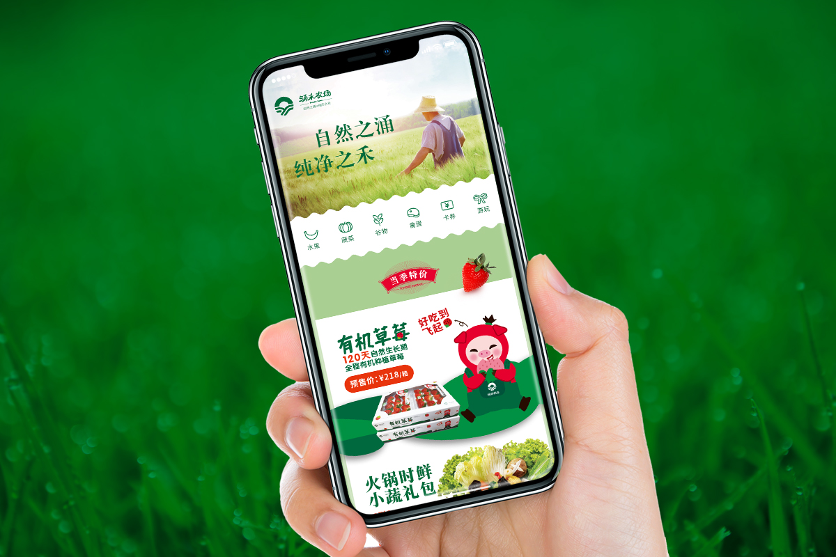 涌禾農(nóng)場農(nóng)產(chǎn)品有贊手機商城策劃設(shè)計
